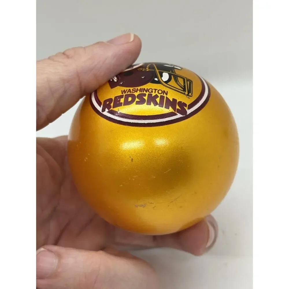 Vintage Washington Redskins Glass Christmas Ornament Gold Football Helmet NFL
